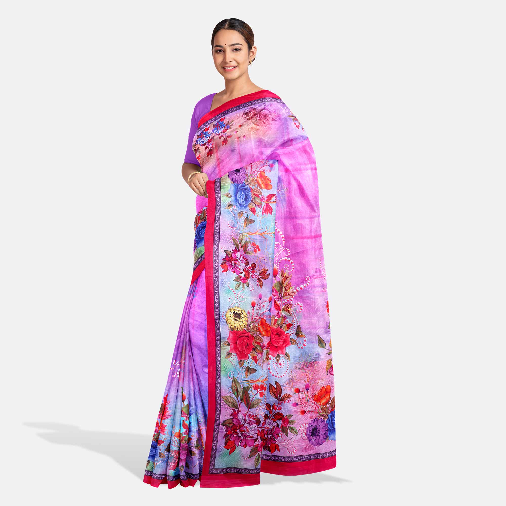 Multicolor Digital Print Saree